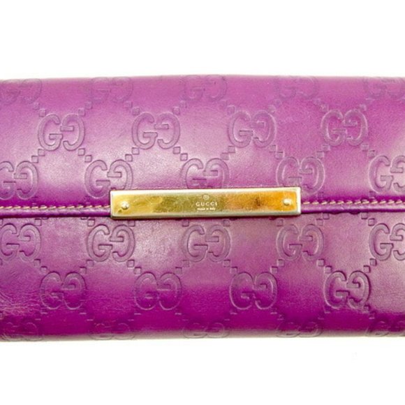 Gucci Long Wallet Gucci Shima ~ Leather Auth USED T10874 - Picture 1 of 5